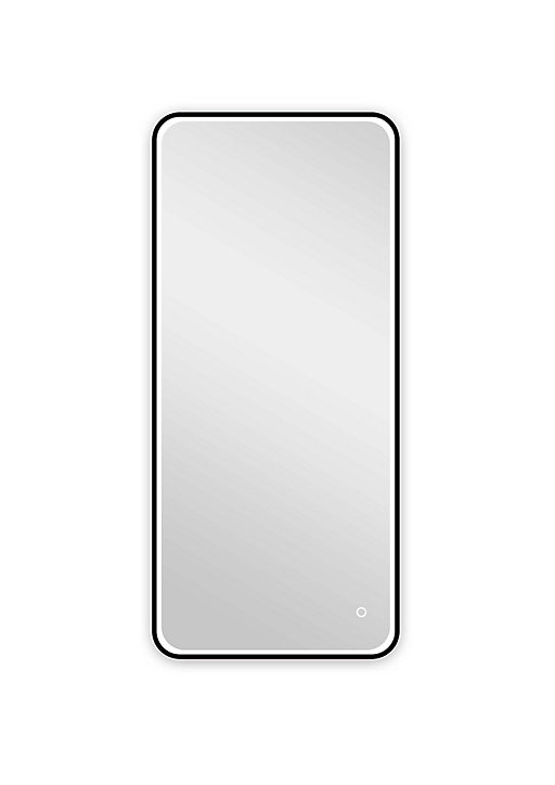 Miroir de salle de bains lumineux LED noir 90 x 40 cm, MPGlass Lyon Chic
