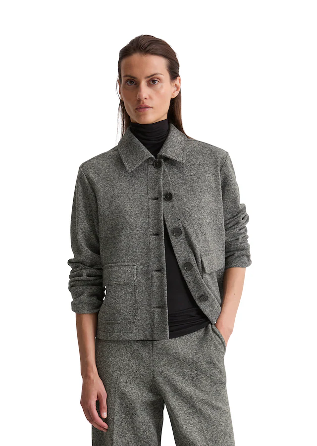 Marc O'Polo Kurzjacke Tweed-Jerseyjacke regular fit aus Organic Cotton-Mix