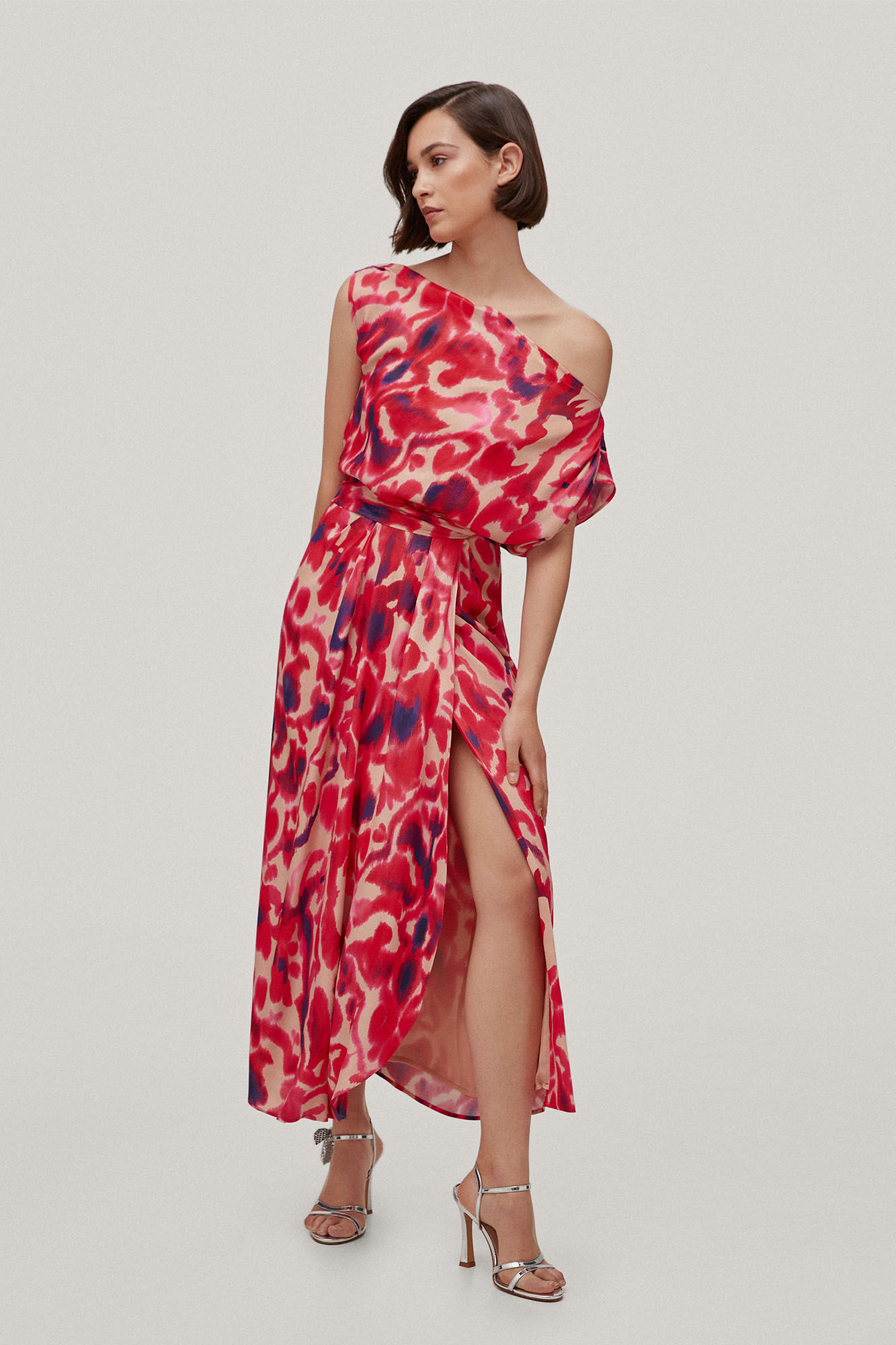 Gabriela. Saia midi estampada - Roxa