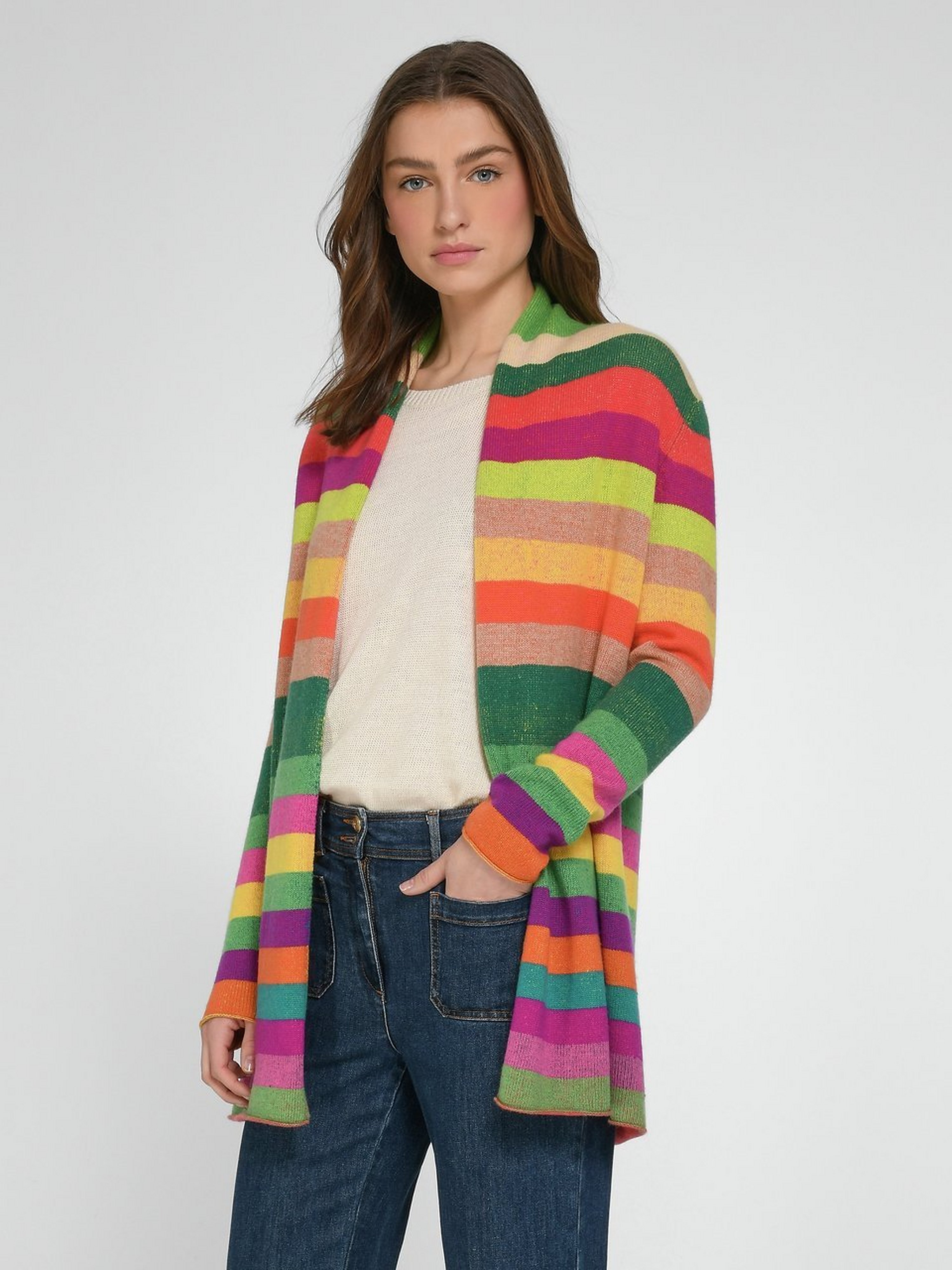 Long-Strickjacke