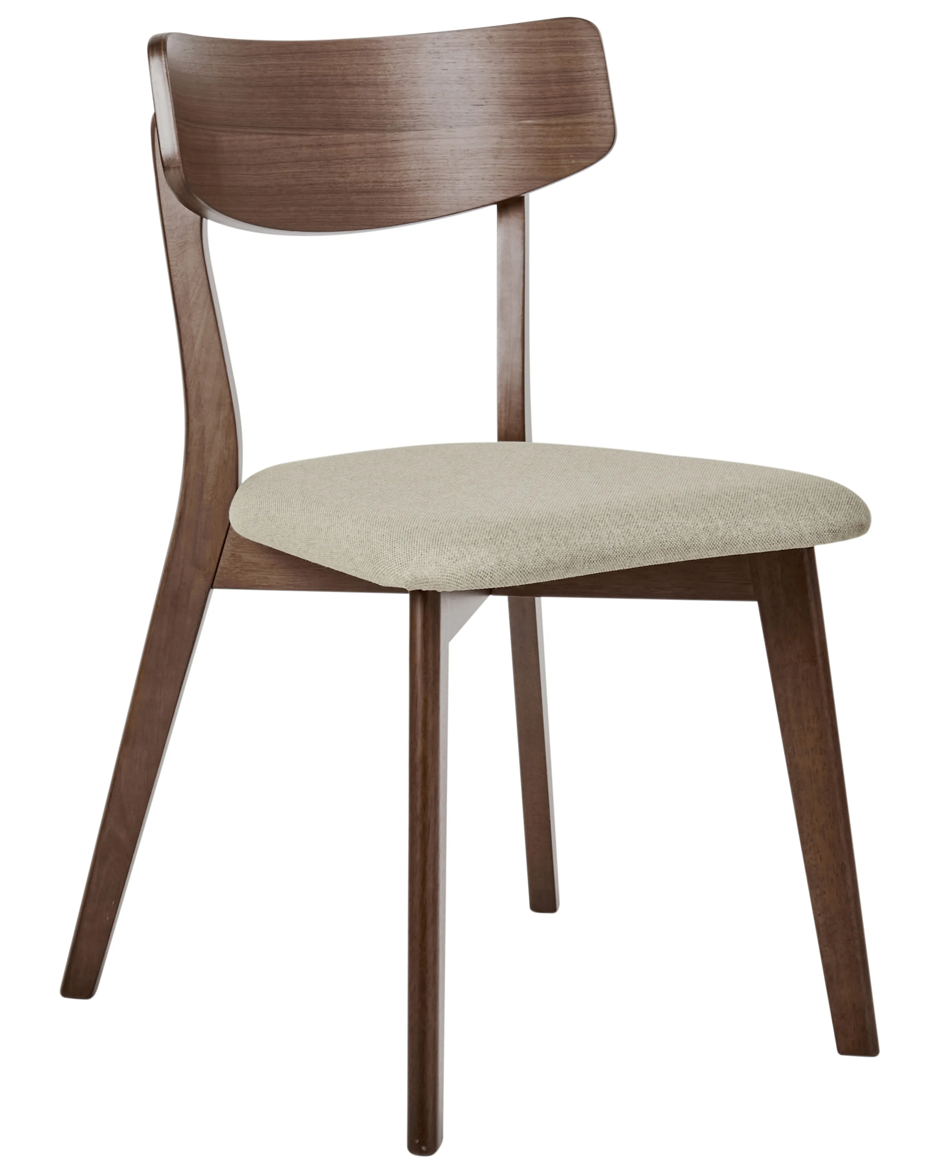 Set van 2 eetkamerstoelen HOPE Hout Donkerbruin/beige