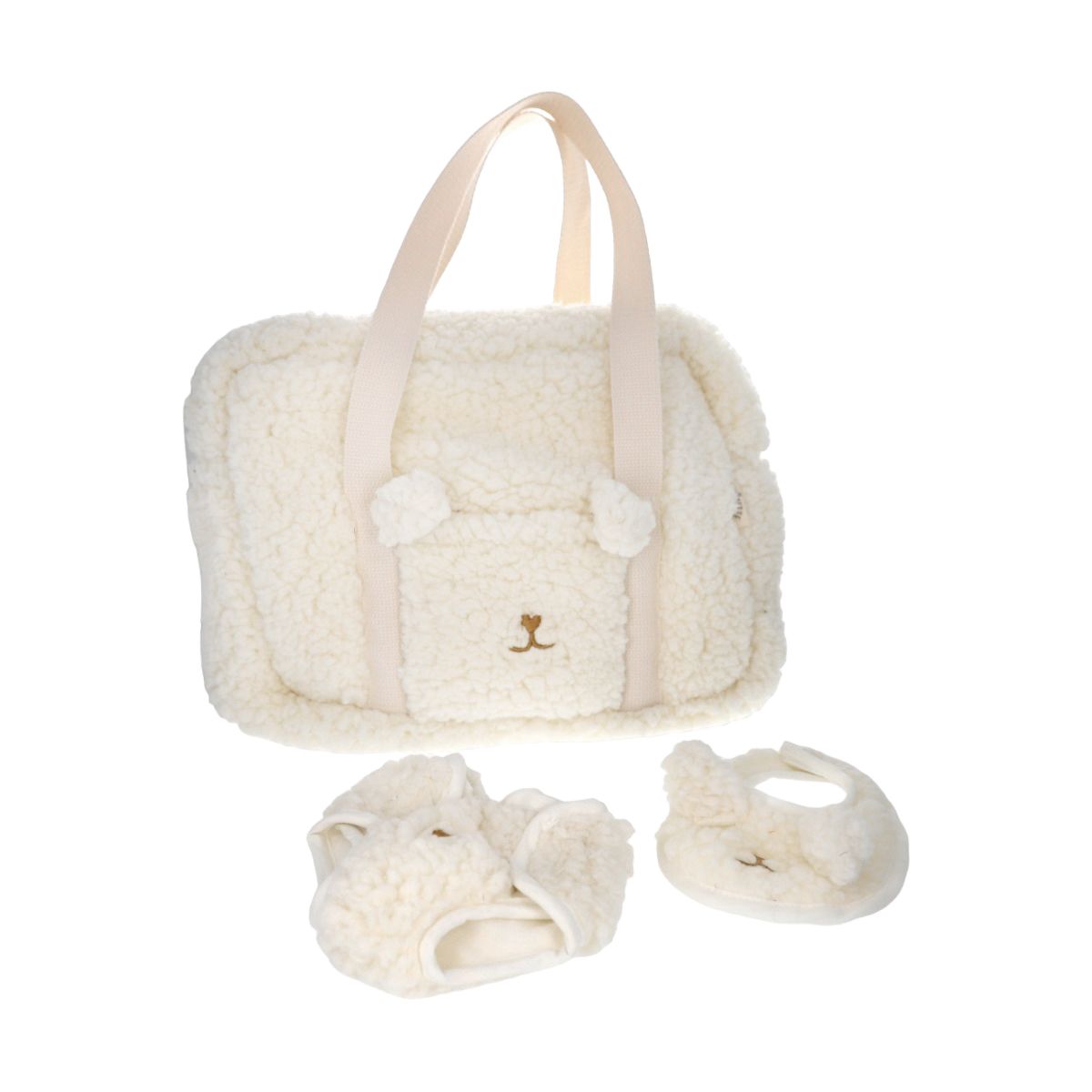 Set à langer pour poupée sherpa blanc - Doux comme un agneau Frisette