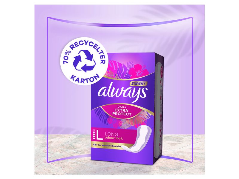 Always Slipeinlage Expert Daily Protect Long 60 Stück Hochwertige Einlagen mit saugfähigem Kern