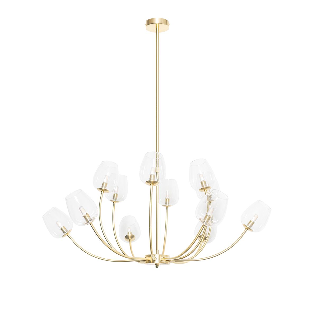 Klassieke hanglamp goud met glas 12-lichts - Elien