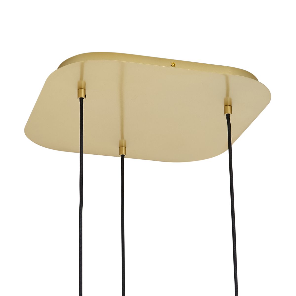 Hotel Chique hanglamp messing met amber glas 3-lichts - Gus