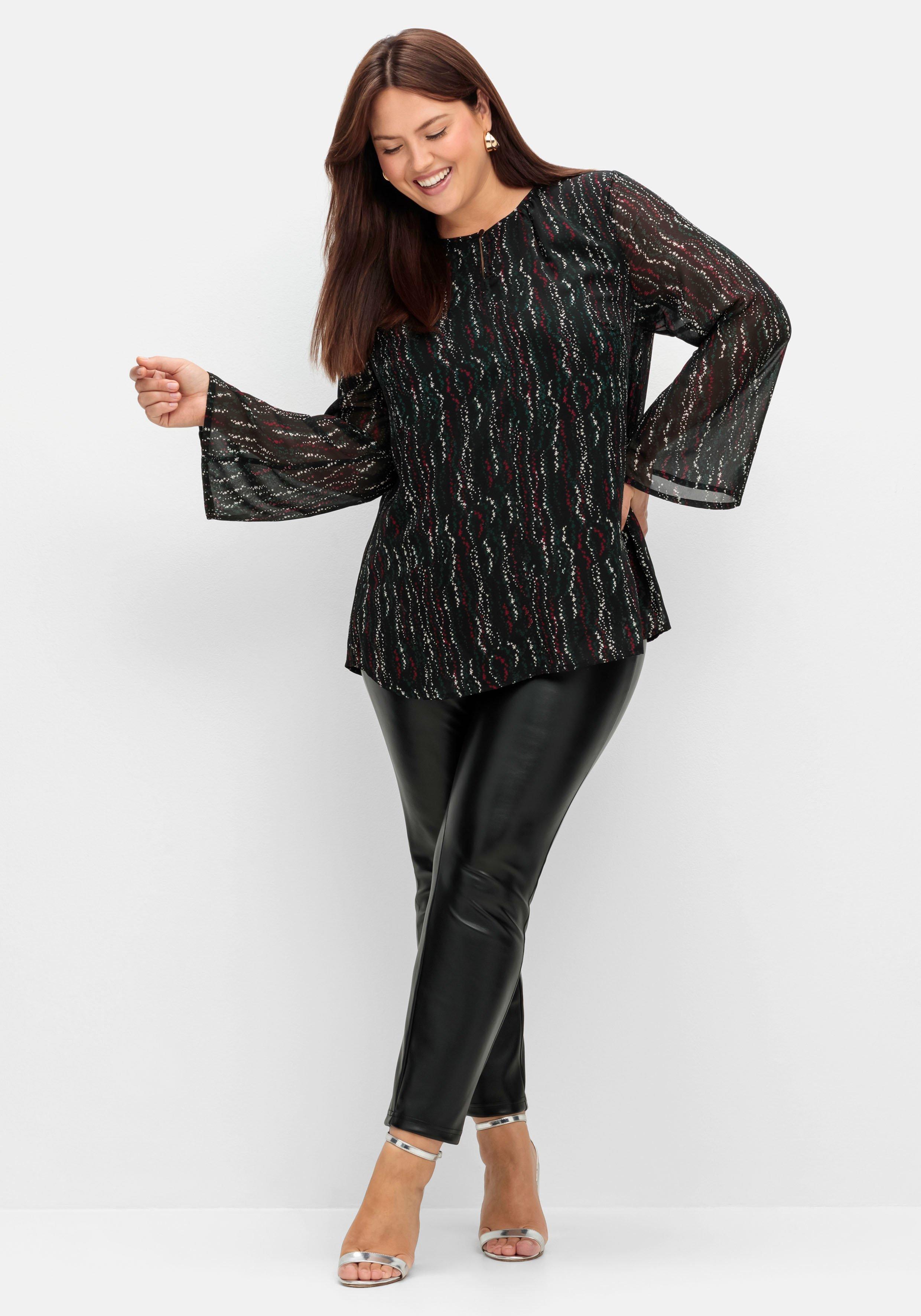 Gefütterte Chiffontunika mit Alloverprint