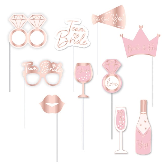 Fotorequisiten-Set - Team Bride - 10-teilig