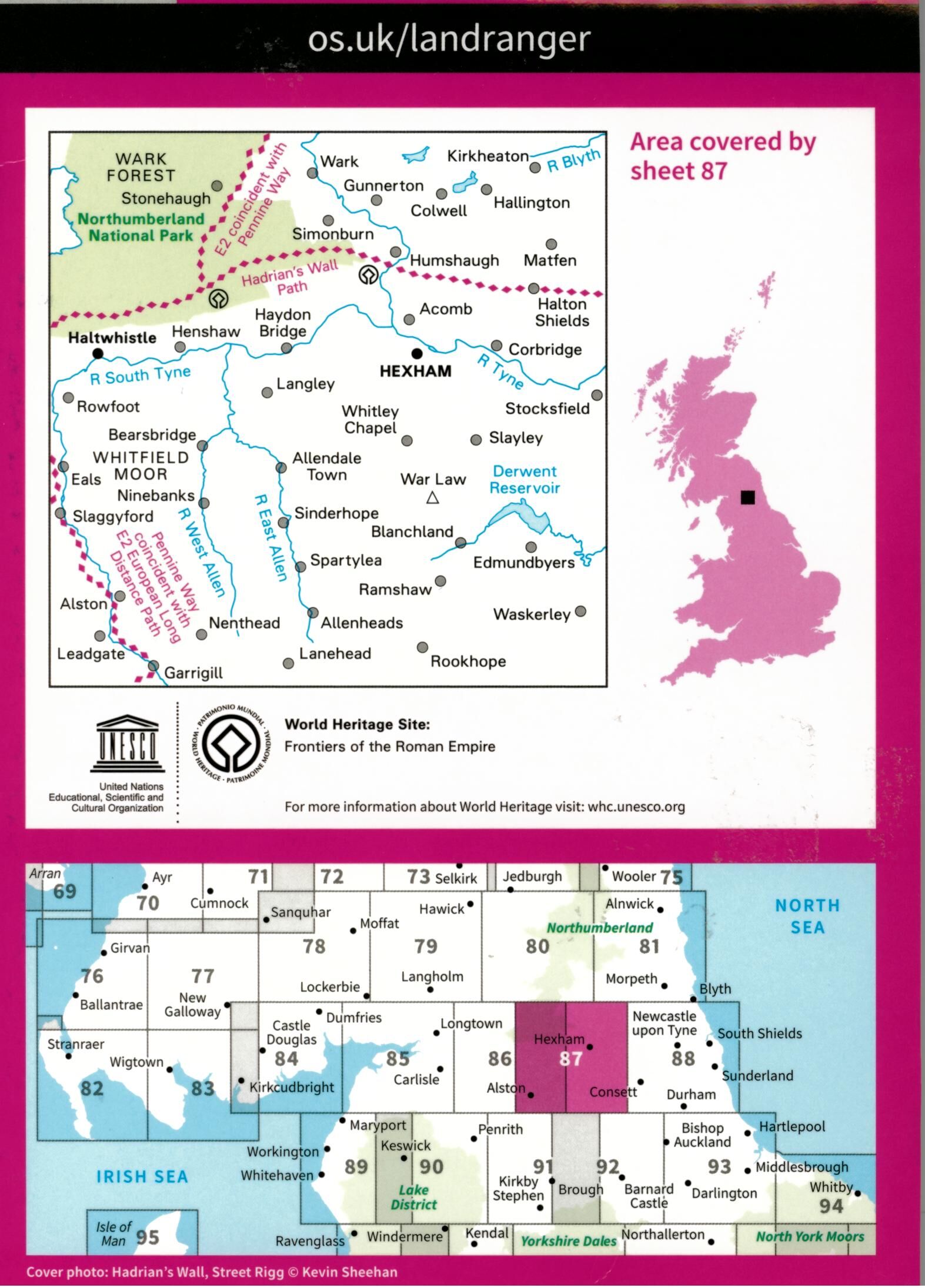 ORDNANCE SURVEY - 87 GB HEXHAM HALTWHISTLE 1 50 000
