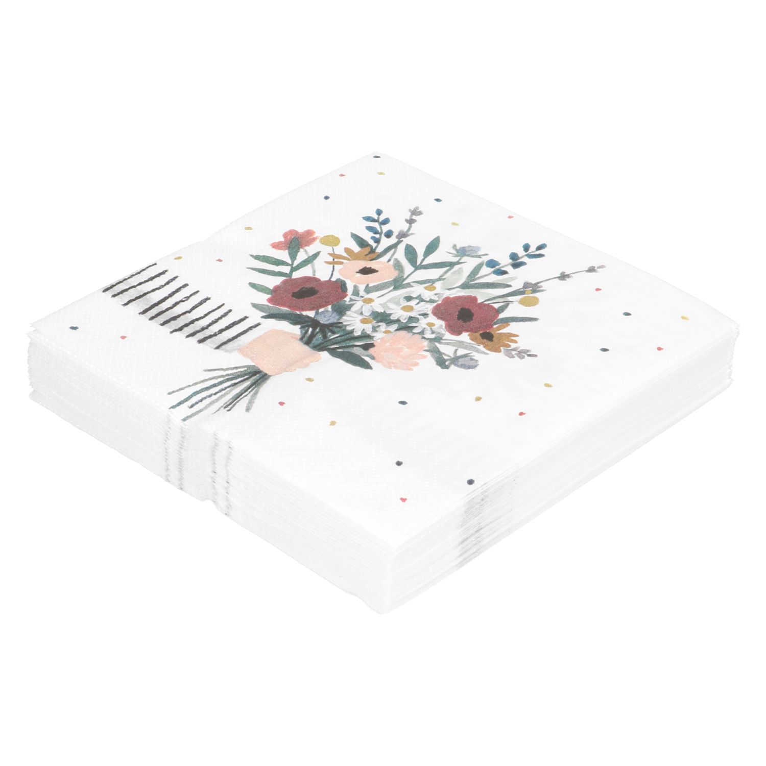 Servetten, papier, bosje bloemen, 33 x 33 cm, 20 stuks