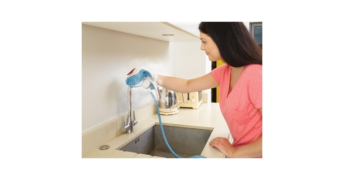 BLACK+DECKERBHSM1610DSM 1600W Steam-mop met SteaMitt, deltavoet en 15 accessoires stoomreiniger  (Wit/blauwgrijs)