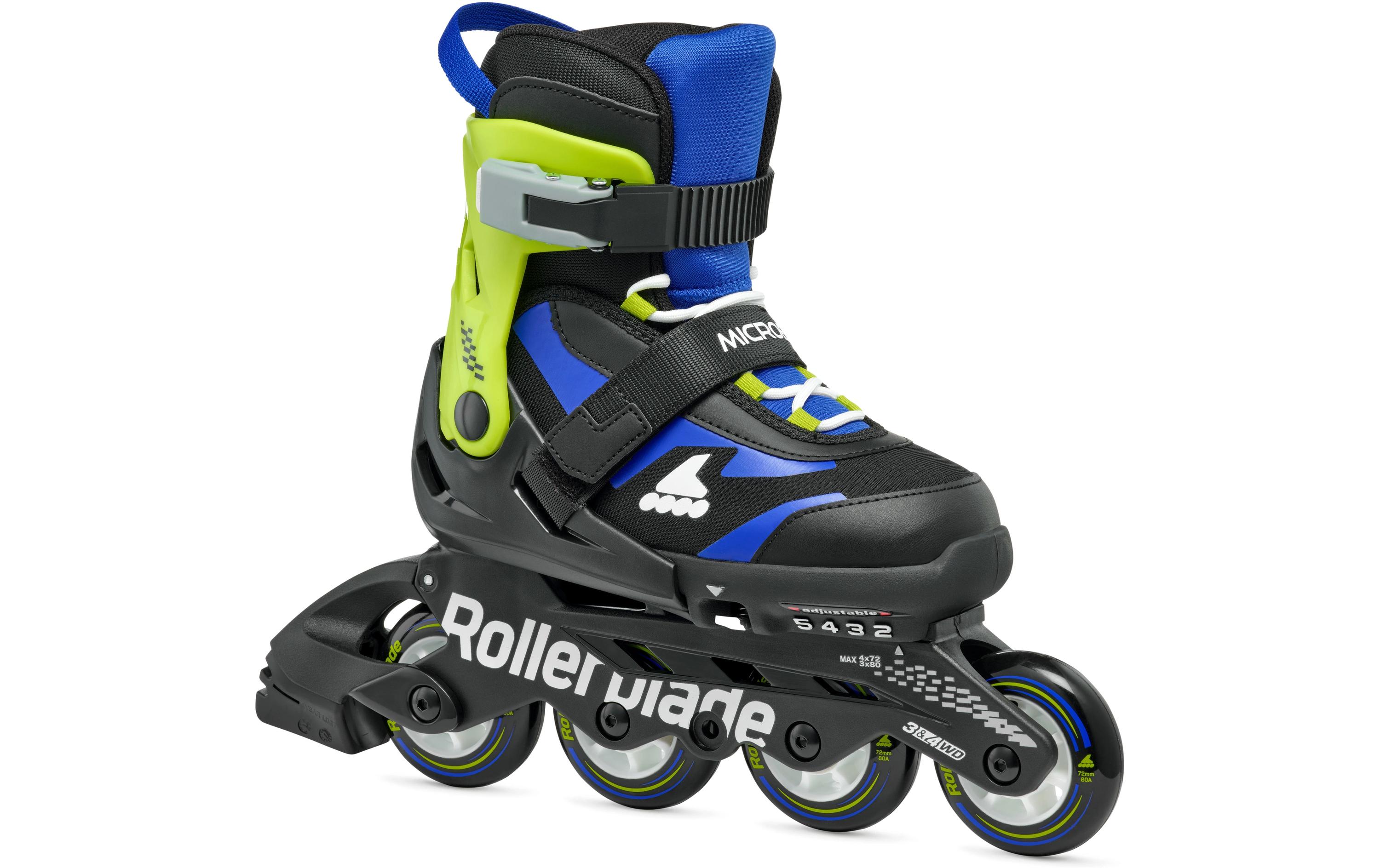 Inline-Skates Microblade Schwarz/Blau, 33-36.5Verstellbare Inline-Skates für Kinder