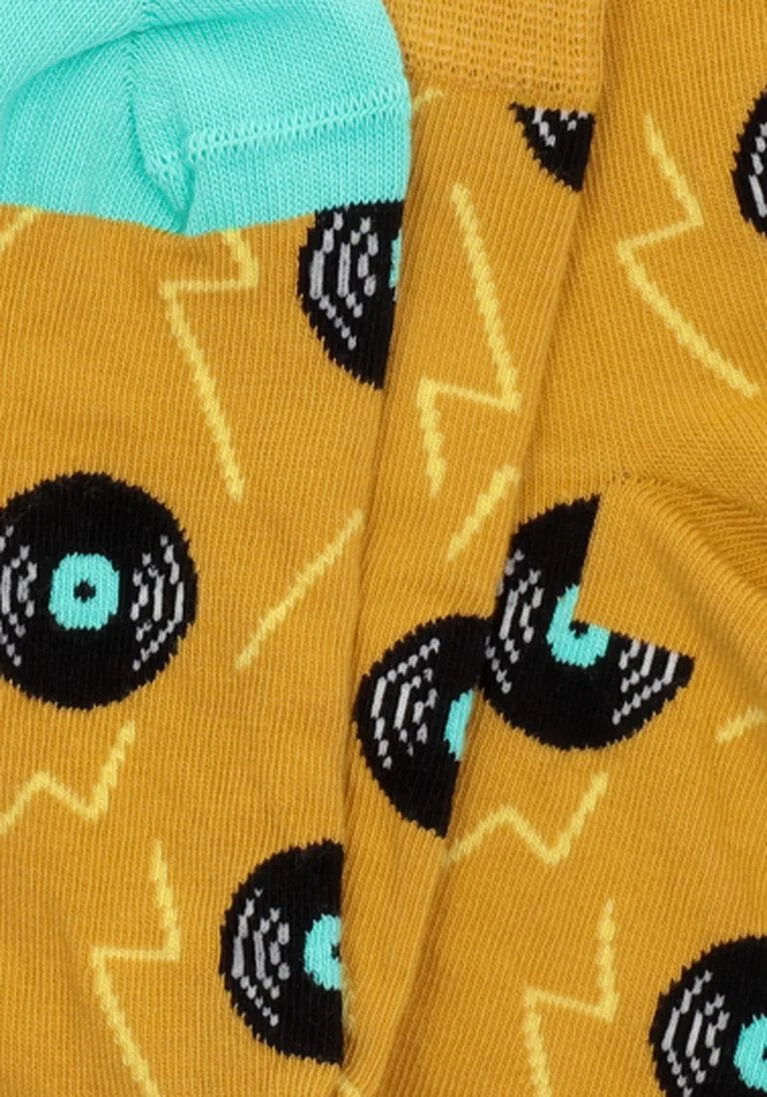 HAPPY SOCKS gele happy socks sokken vinyl