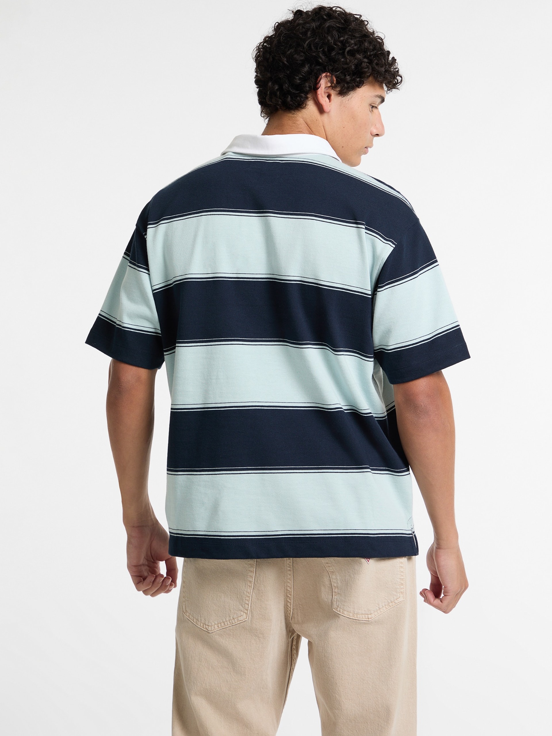 Polo de rugby listrado