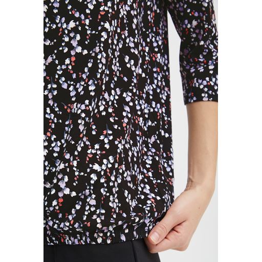 Fransa Blomstret Bluse, Black Mix, XL