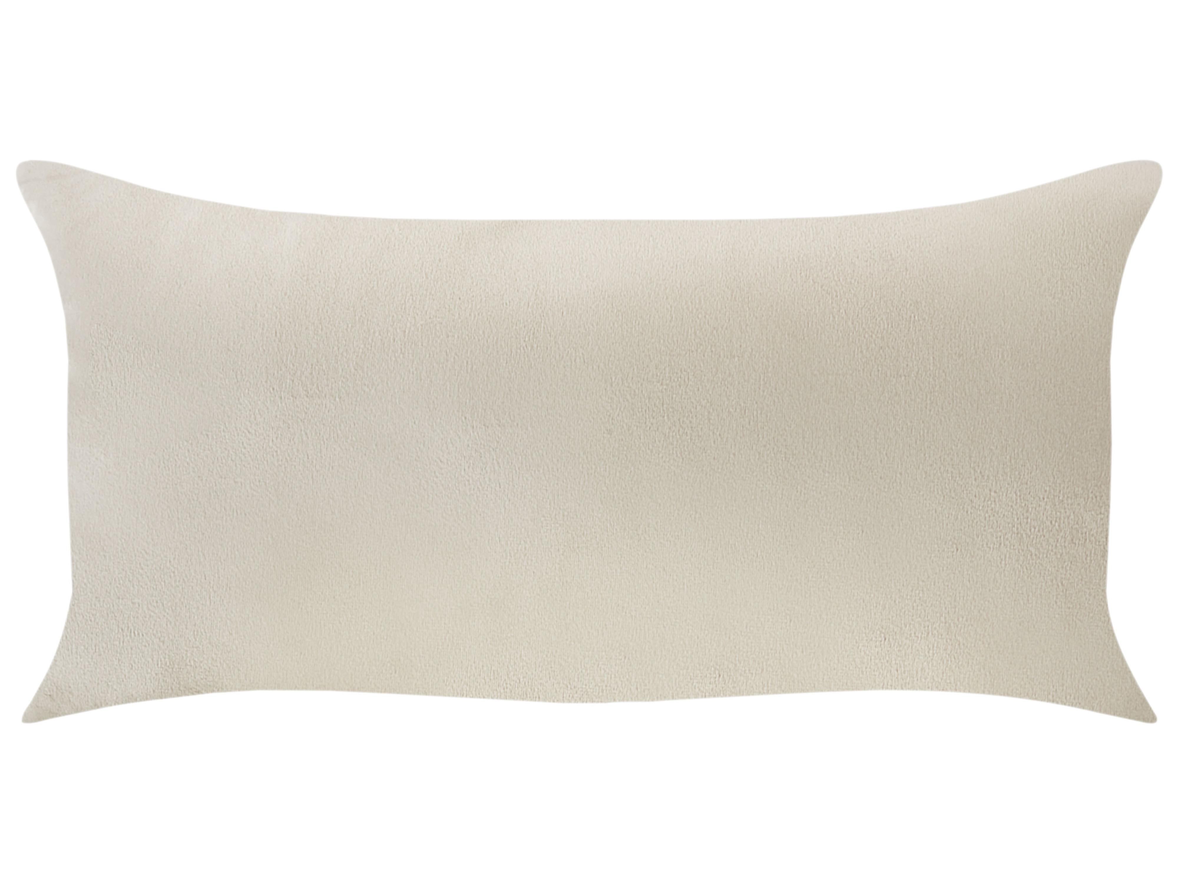 Linkszijdige chaise longue IVRY Fluweel Lichtbeige