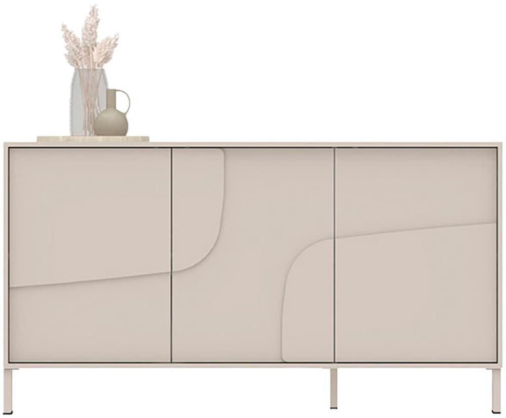 INOSIGN Sideboard »Stone, 155 cm breit, 3 Türen, Anrichte, Kommode, Stauraumschrank« 3D-Design, Push-to-open, Innenraum grosszügig, Füsse 14/2 cm wählbar
