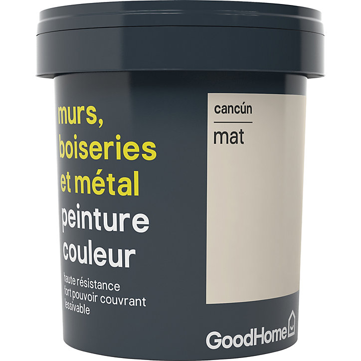 Peinture résistante murs, boiseries et métal GoodHome beige Cancun mat 0,75L