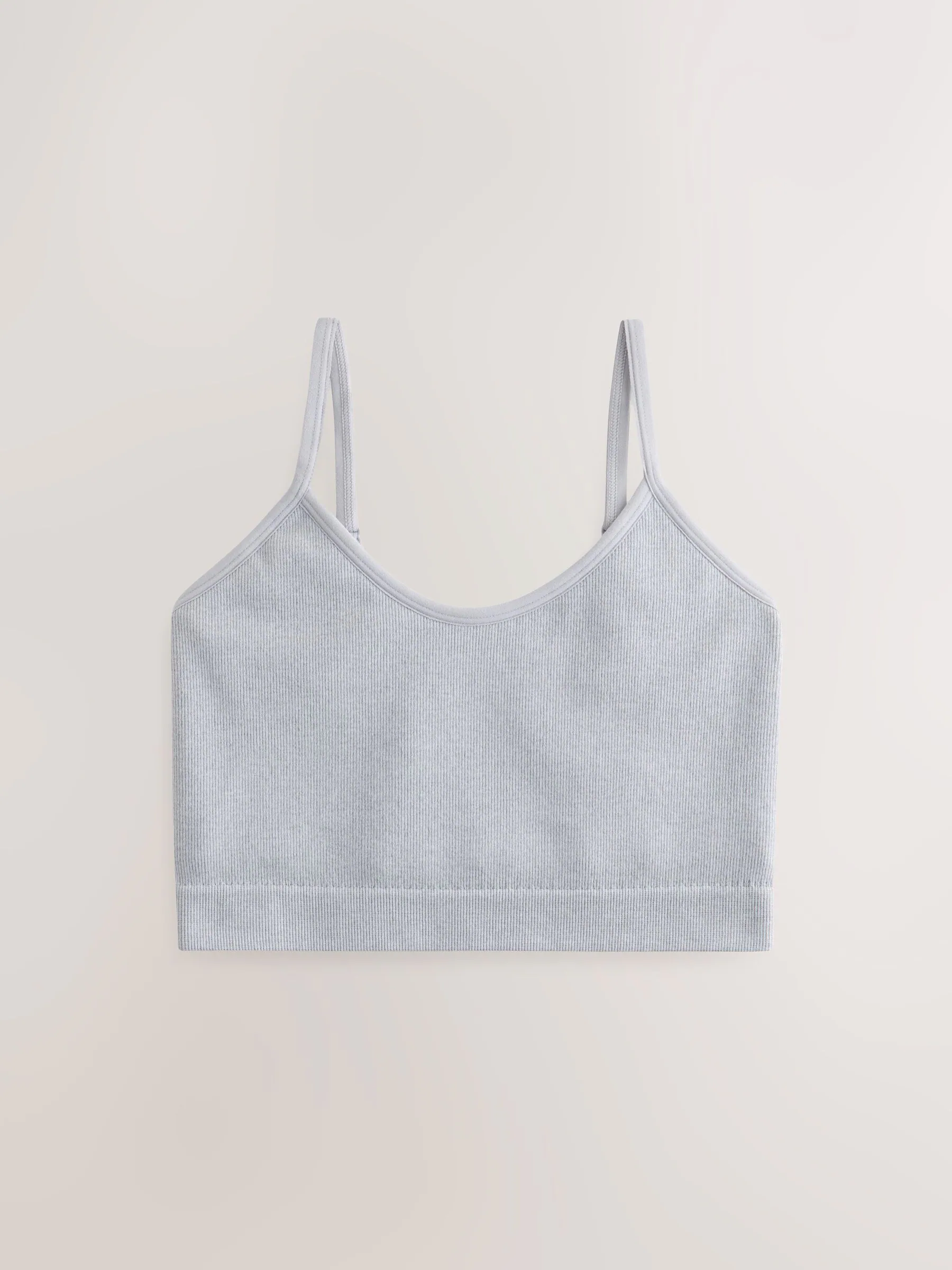 Grijsmarmer / Mauve - Seamless Rib Long Line Bralette 2 Pack