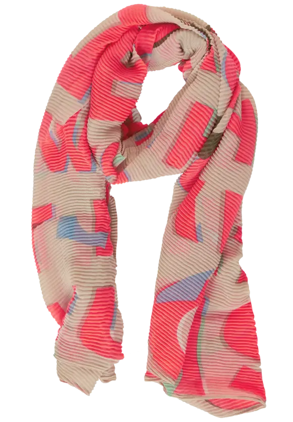 Plissée Schal - vibrant coral
