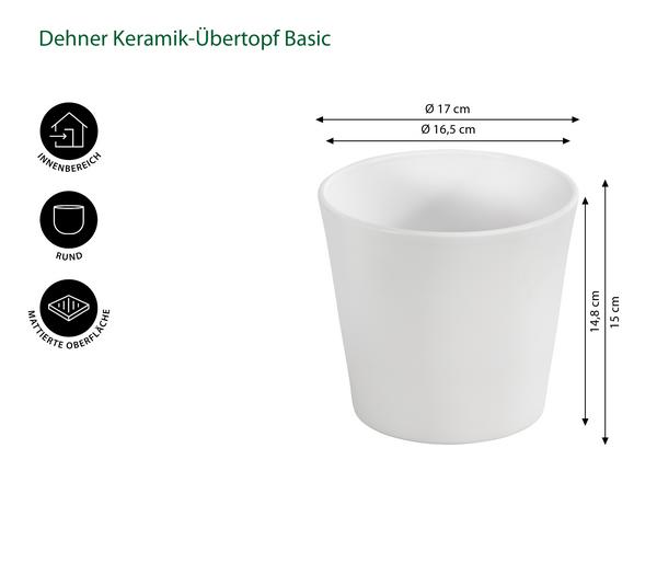 Dehner Keramik-Übertopf Basic, rund