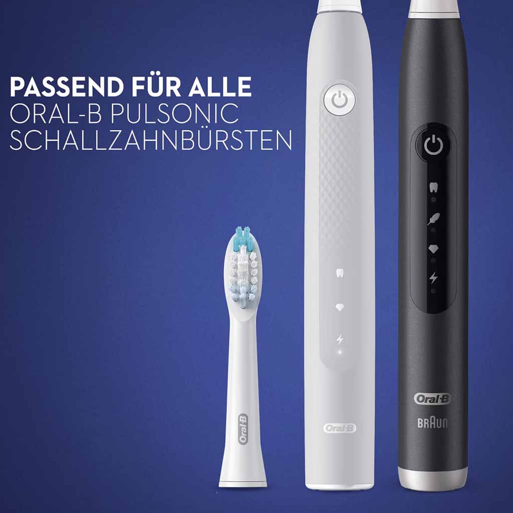 Oral-B Pulsonic Clean Aufsteckbürsten, weiß, 4 Stück Vorteilspack