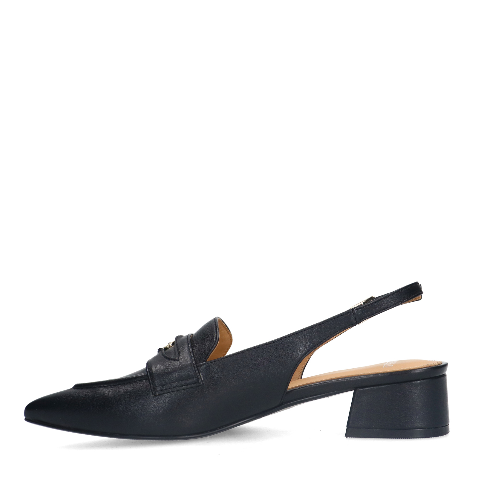 Zwarte leren slingbacks