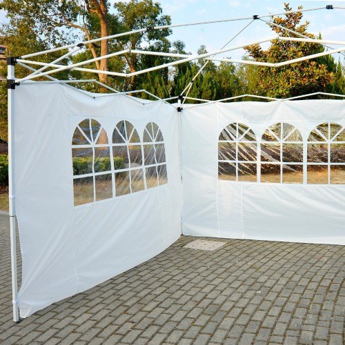 Paredes laterais brancas para tenda Outsunny com janelas.