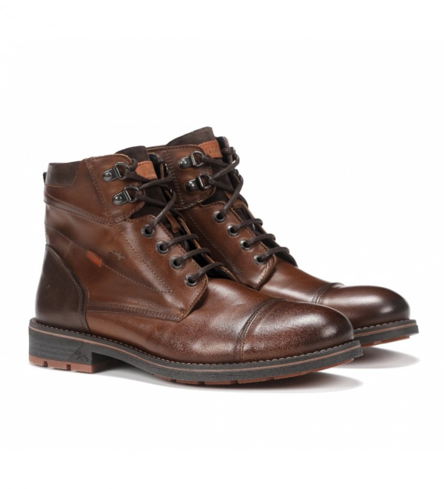 Botas de cano curto Fluchos em couro atoalhado F1342 marrom