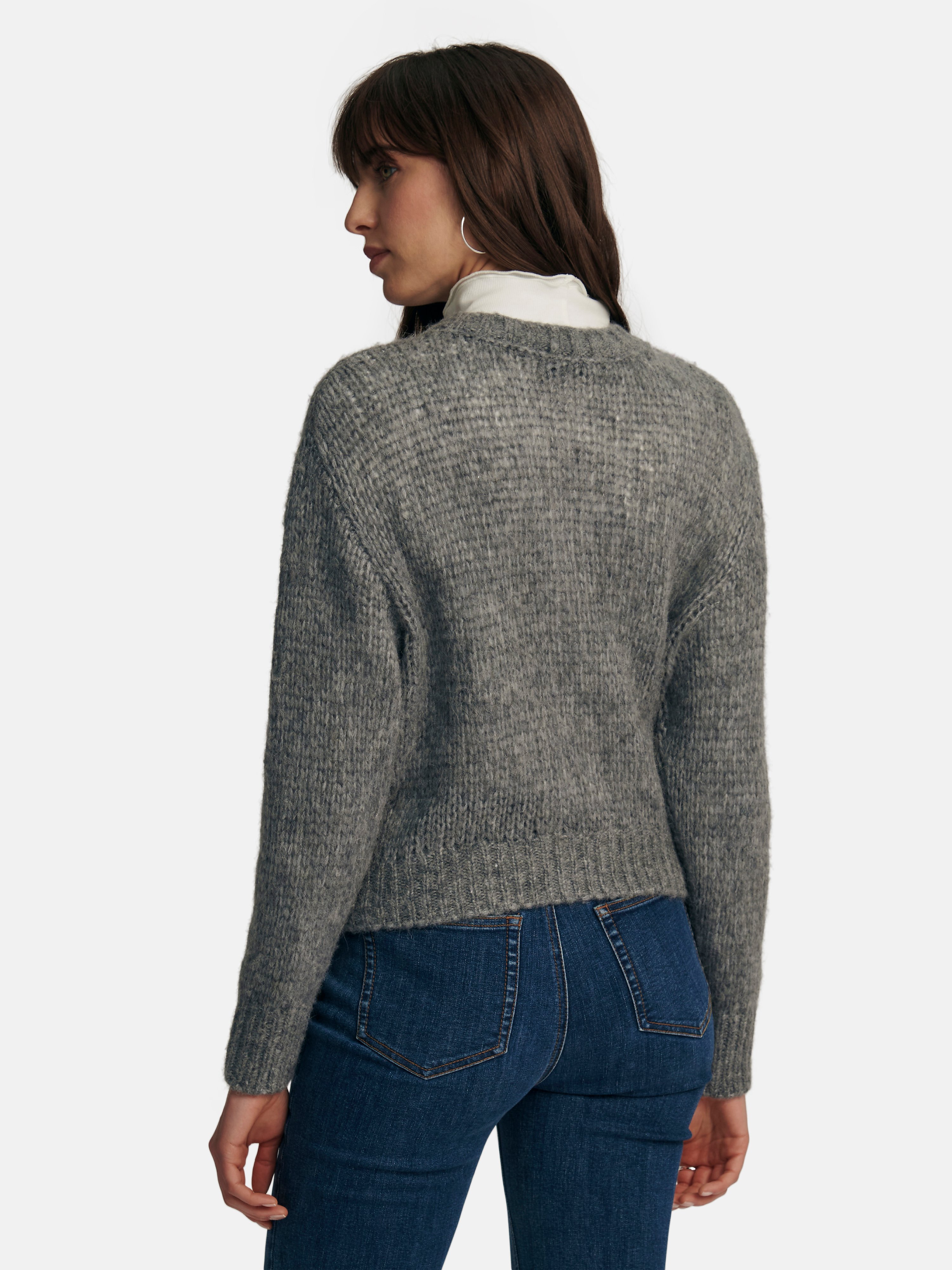 Strickjacke mit überschnittener Schulter