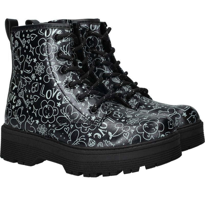 Skechers Gravlen Hi Veterboots Zwart Meisjes
