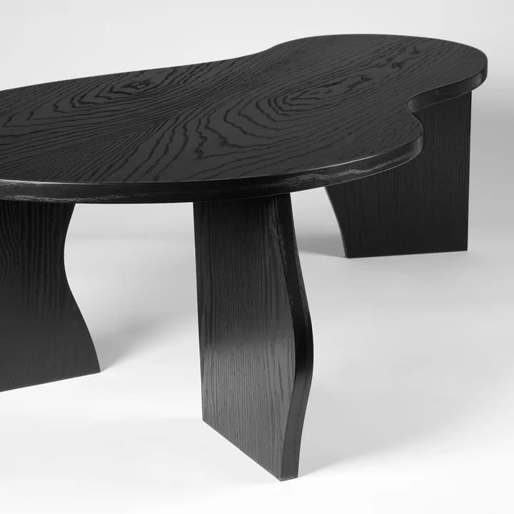 Broste Copenhagen - Brook Beistelltisch, L, Eschenfurnier geölt schwarz