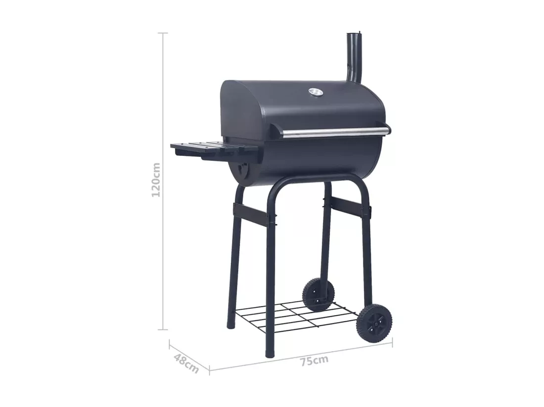 Gril barbecue au charbon avec étagère inférieure Noir