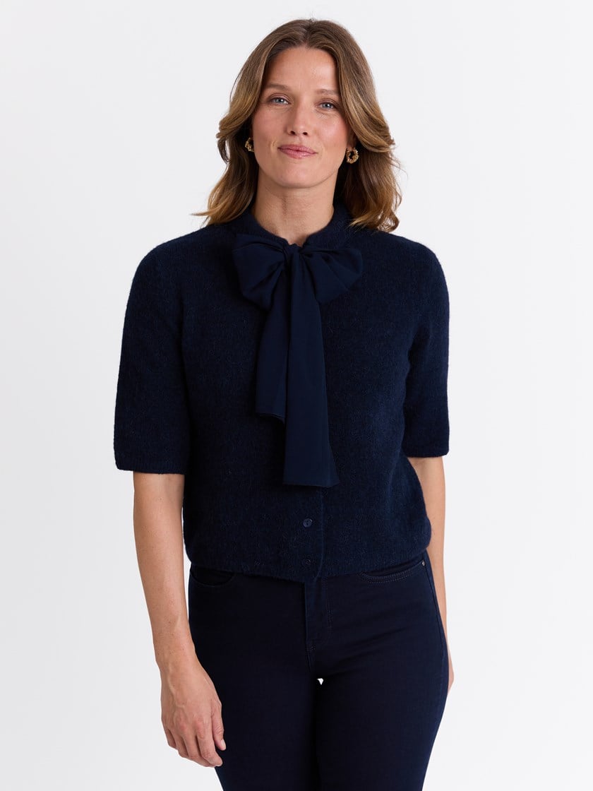 Frida kortermet cardigan Navy Blazer