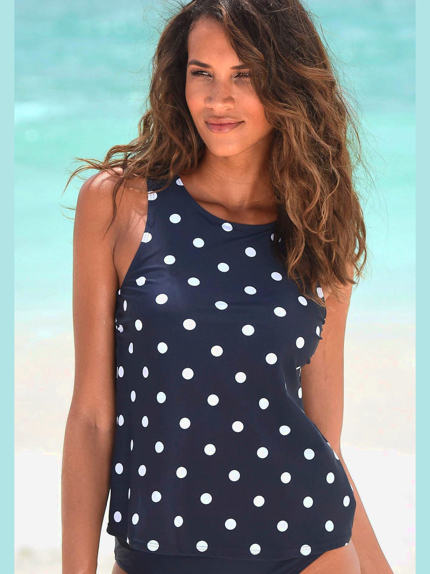 T-shirt pour la baignade imprimé à pois mode