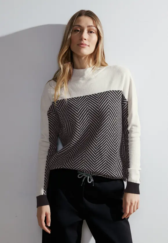 Pullover mit Muster - Black