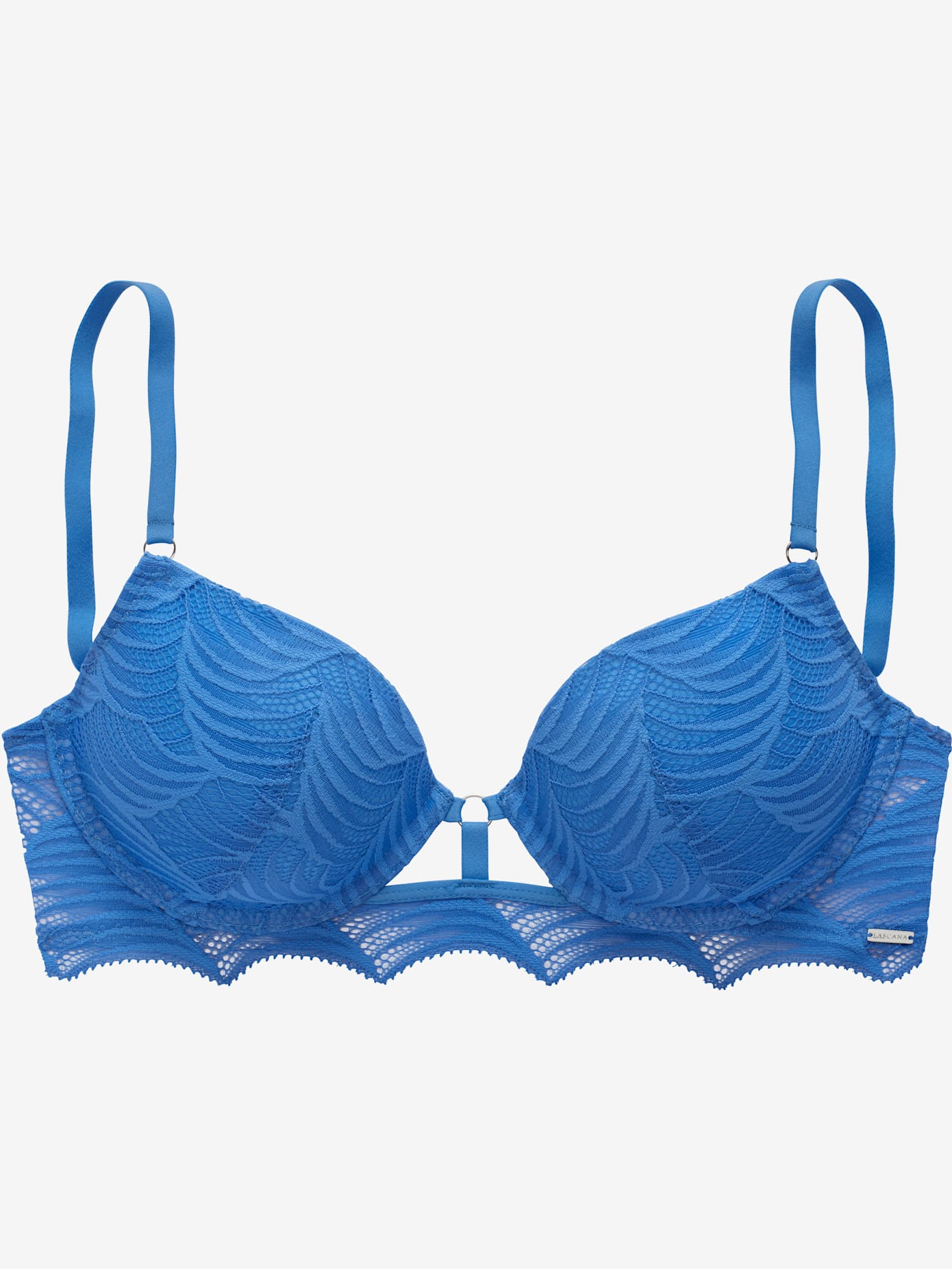 Soutien-gorge push-up tendance avec dentelle graphique sur les bonnets et bande sous poitrine plus large