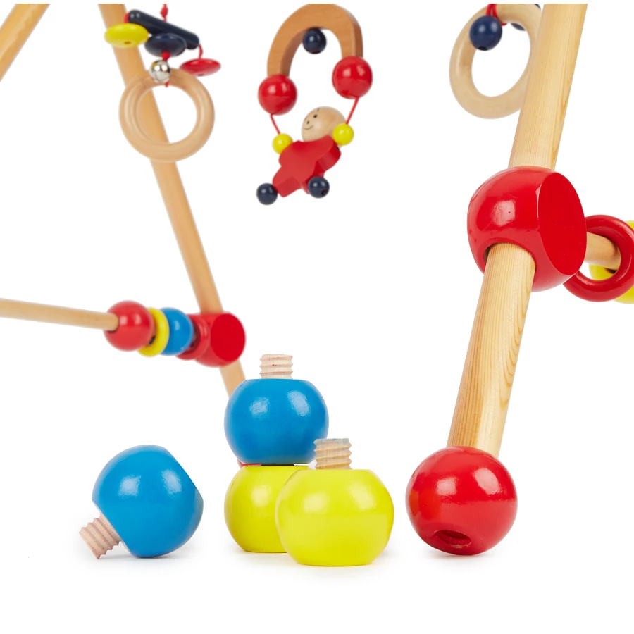 bieco Baby Holz-Gym mit Spielbogen, höhenverstellbar