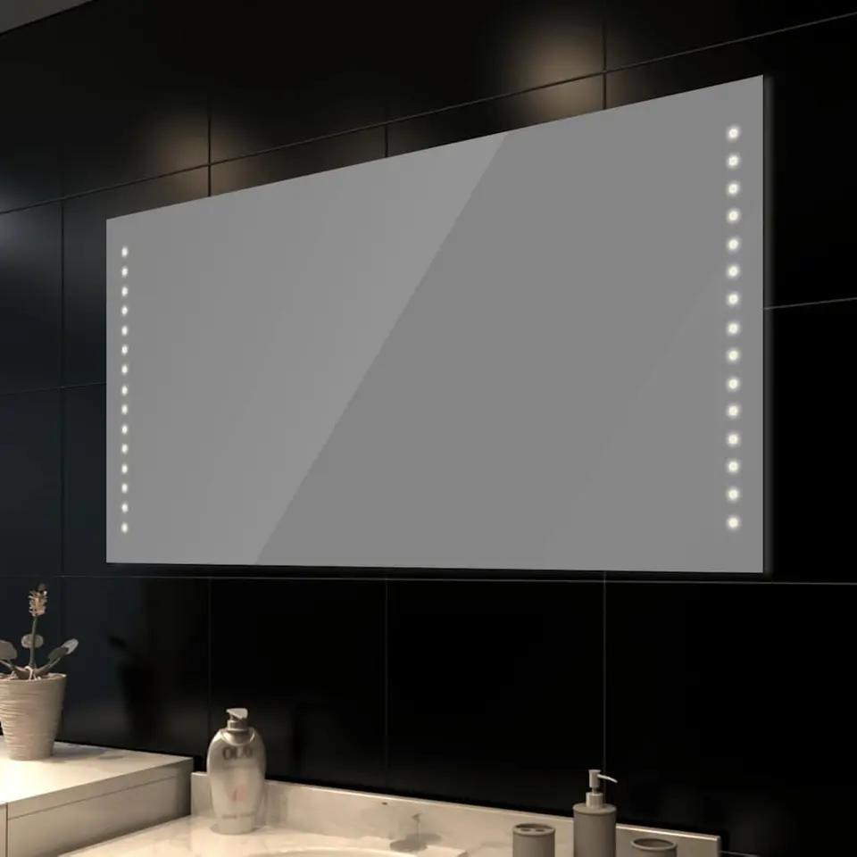 vidaXL - Badkamerspiegel - Zilver - Glas - 100 x 60 cm