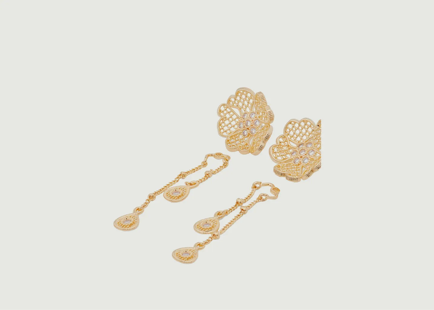 Boucles d'oreilles pendantes Fil d'Or Les Néréides