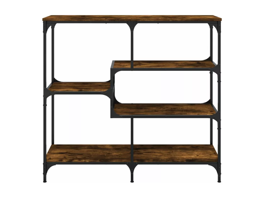Table console chêne fumé 103x32x95 cm bois d'ingénierie