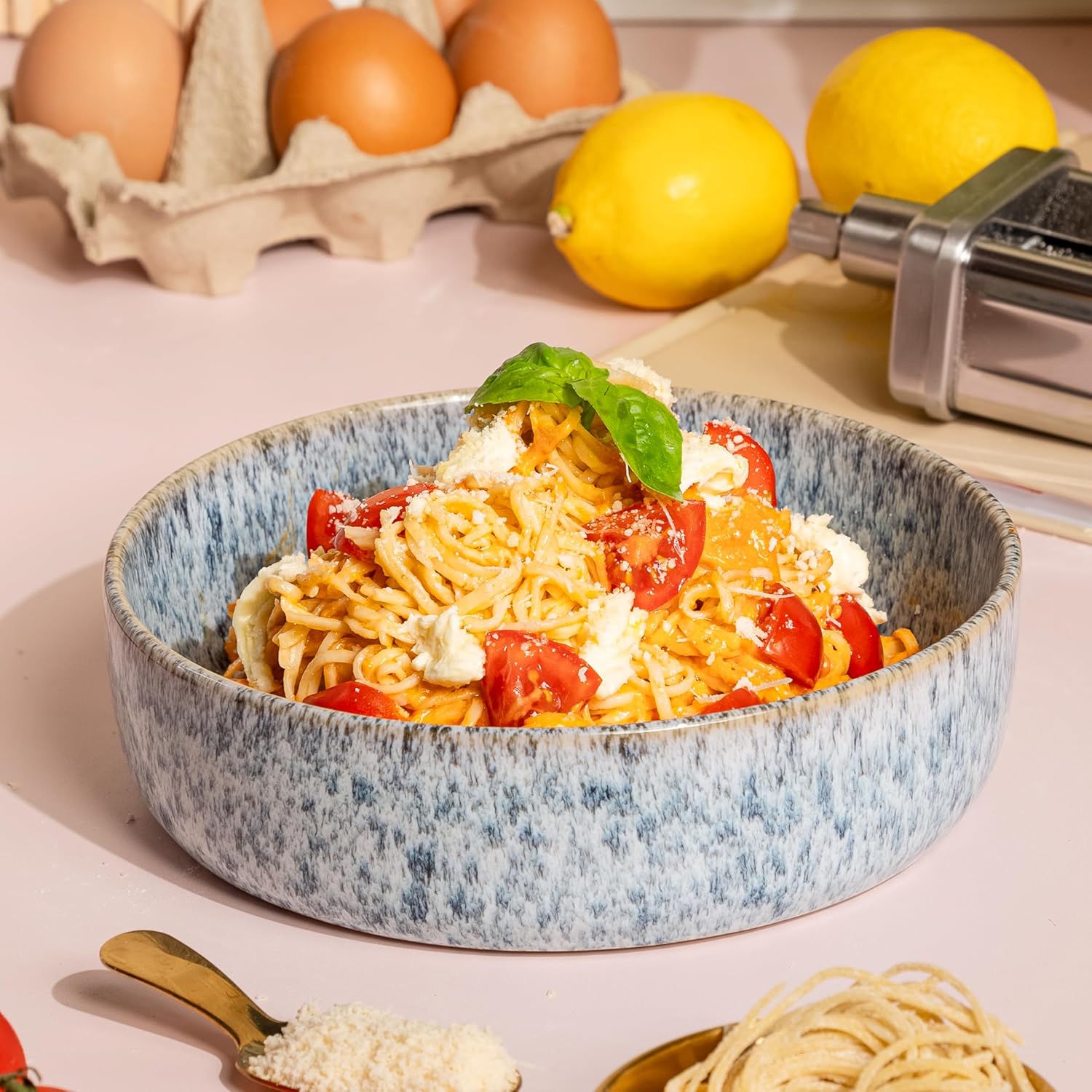 Wundermix - Nudelmaschine – 3-tlg. WunderCentix® Nudelaufsatz für Thermomix TM6 TM5 & KitchenAid • Spaghetti, Fettuccine & Lasagne selbst machen • Pastaaufsatz Thermomix • Pastawalze & -schneider Set