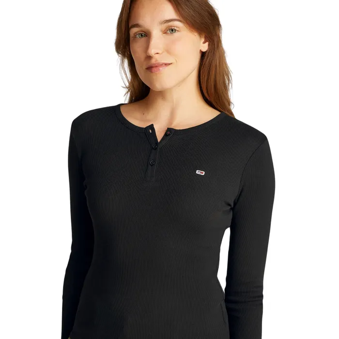 Tommy Hilfiger Slim Button Rib Longsleeve Shirt Dames