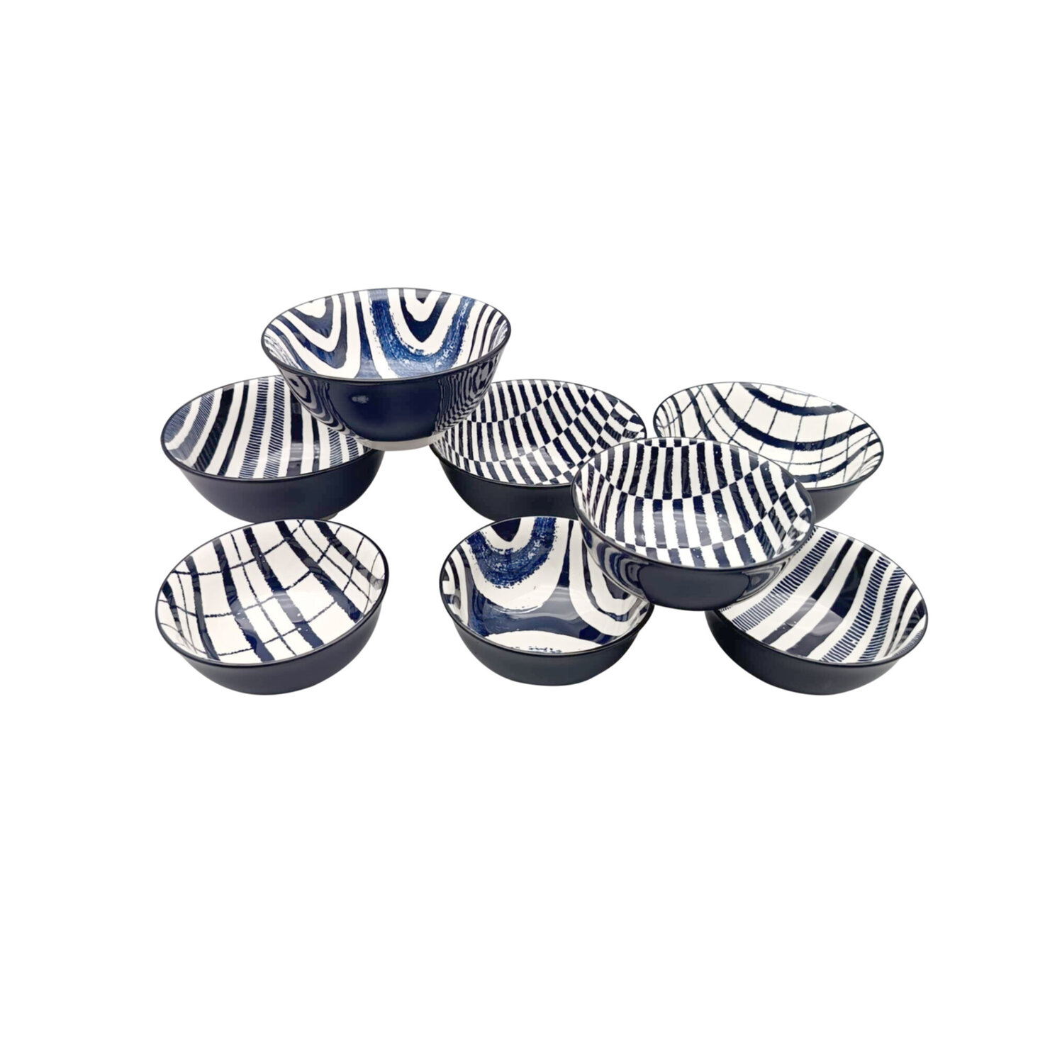 Schalen Blue Lines 8 Teilig