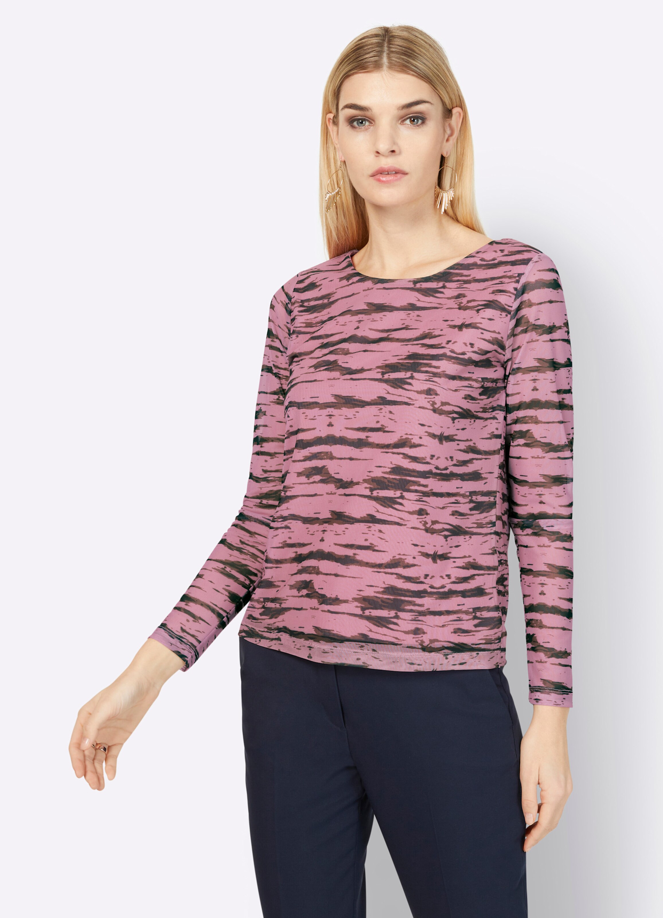 Shirt in hortensie-braun-bedruckt