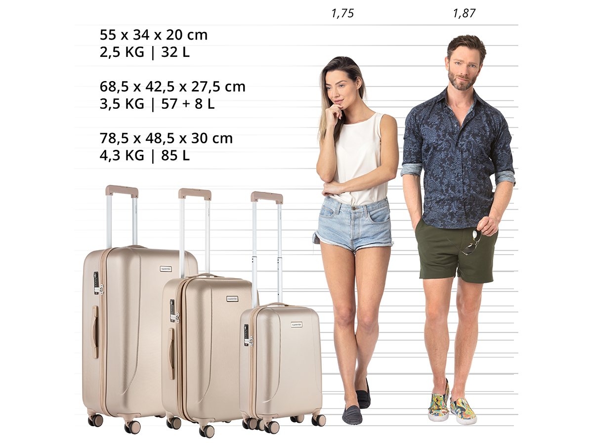 CarryOn Skyhopper 3-delige TSA kofferset - Champagne