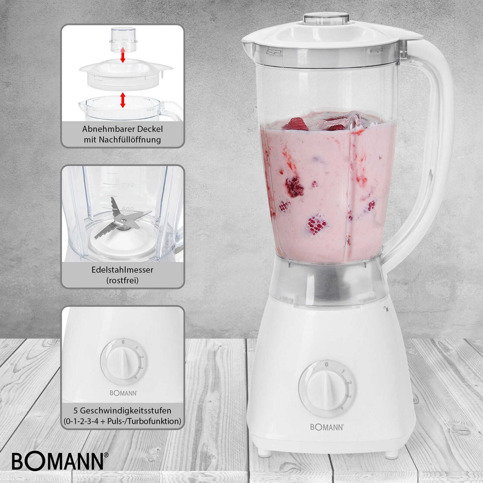 BOMANN Universalmixer UM 378 CB 1500 ml weiß