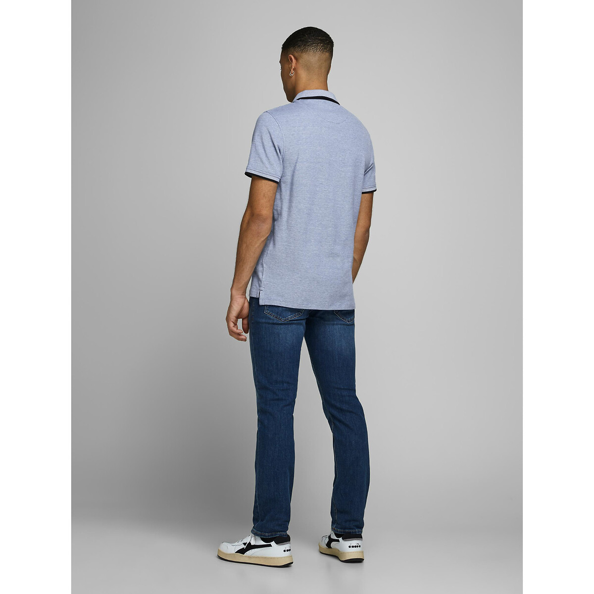 JACK & JONES<br>Camisa polo de manga curta em malha piqué