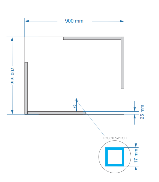 Sanigoods Line spiegel met LED-verlichting en verwarming 90x70cm