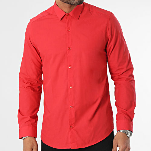 Chemise Manches Longues Rouge