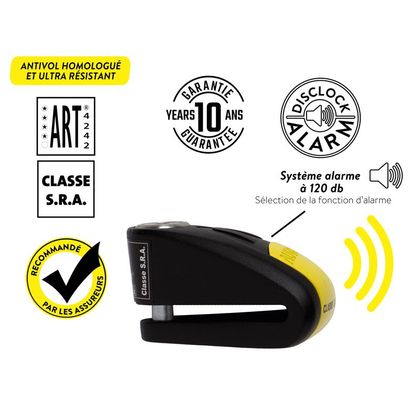 Antivol Auvray BLOQUE DISQUE B lock 14 noir/jaune SRA Universel